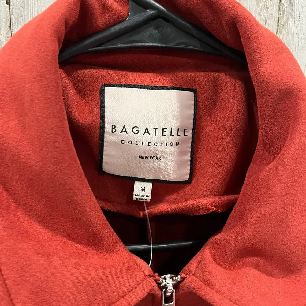 Bagatelle Orange Faux Suede Crop Jacket - Women's Medium